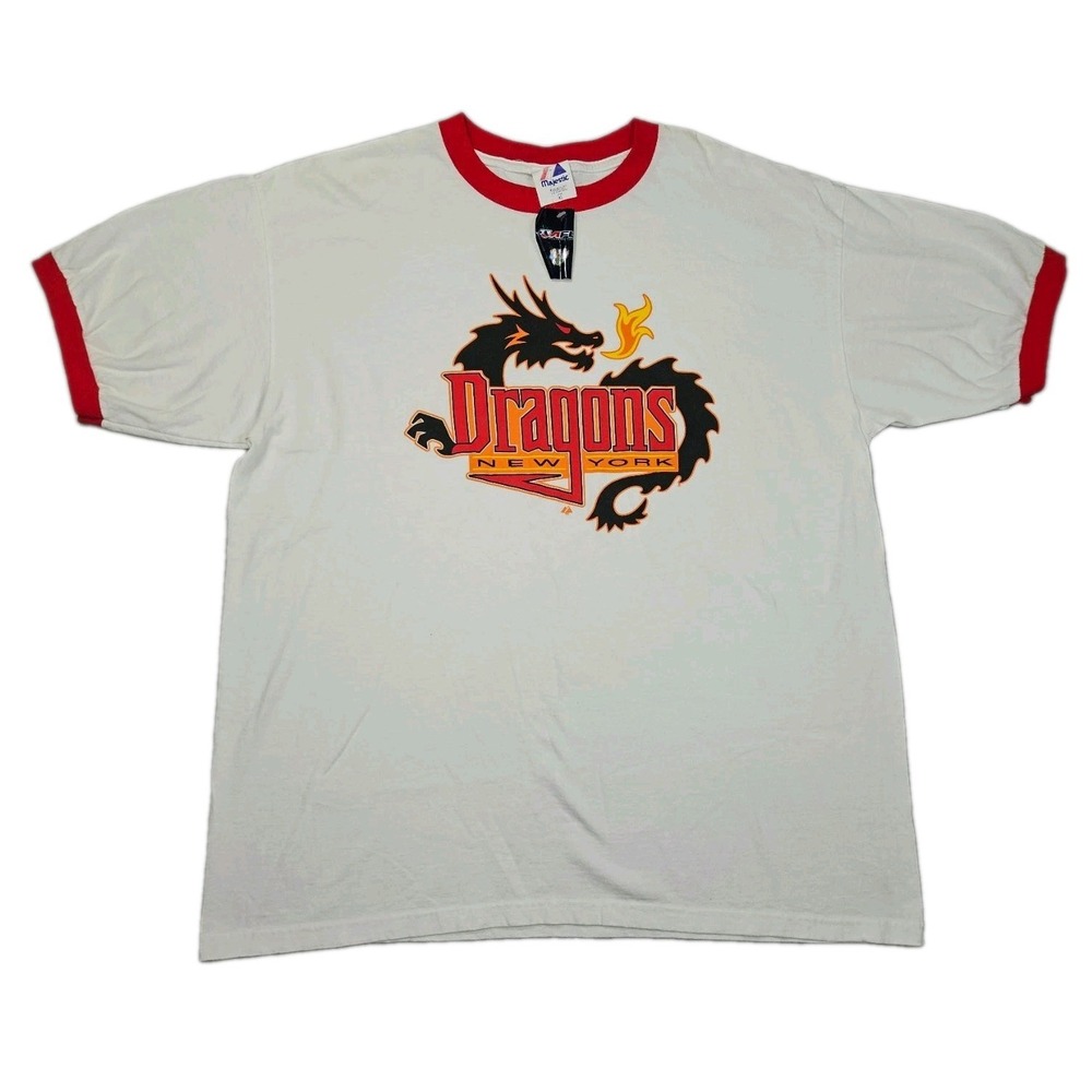 Vintage Y2K New York Dragons Arena Football League NWT Ringer T-Shirt Men's XL